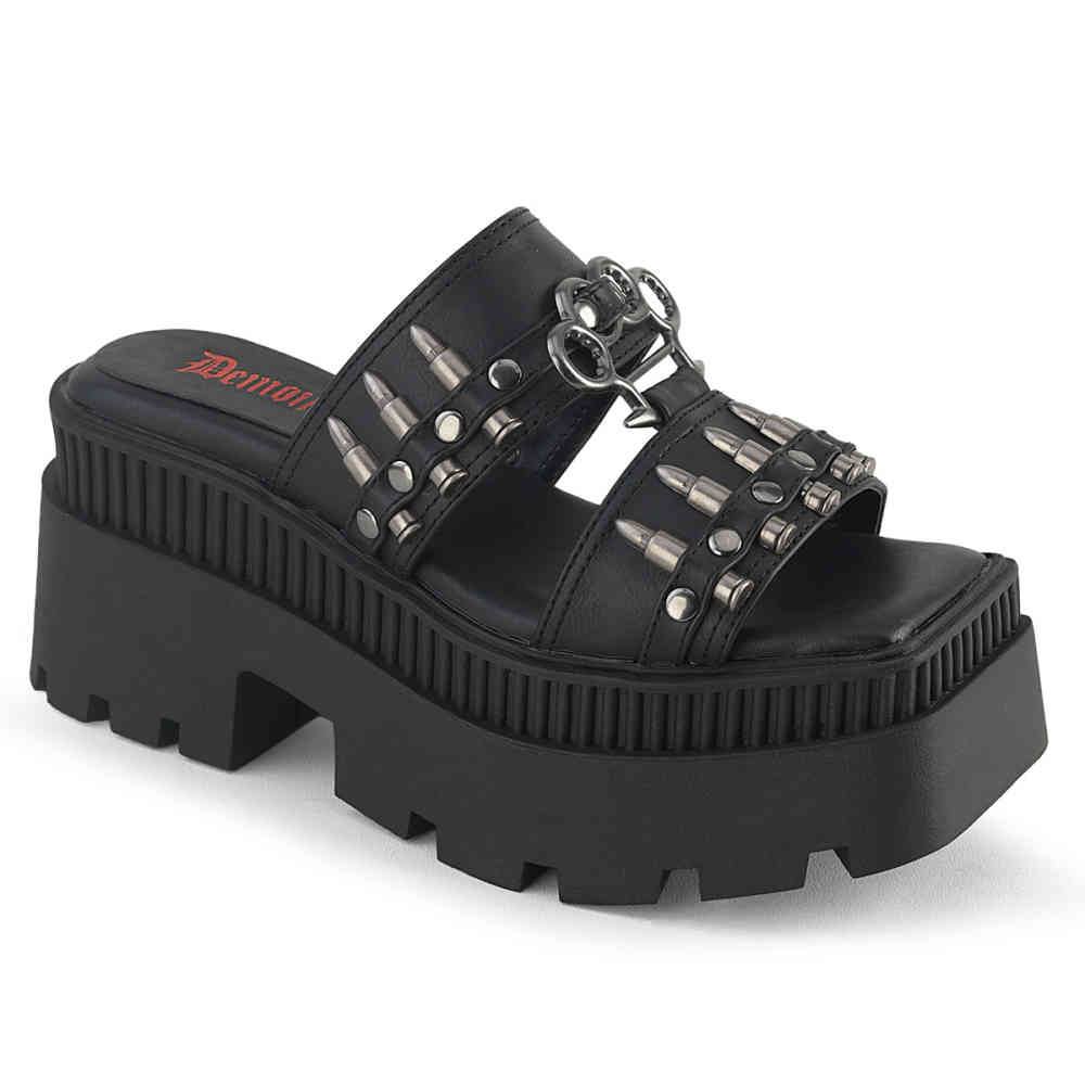DemoniaCult - WRATH08 Platform Sandals - Black Product image